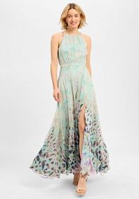 Sukienka wieczorowa Kobiety zielona wzorzysty 44 Swing