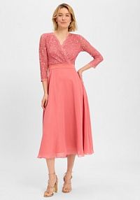 Sukienka wieczorowa Kobiety różowa jednolity 46 Swing