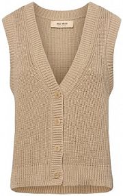 Kamizelka z dzianiny  MMKirby Kobiety Bawełna brązowa jednolity XS MOS MOSH damska
