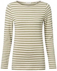 Koszulka z długim rękawem Kobiety Bawełna zielony/biały w paski XL Marc O'Polo damski