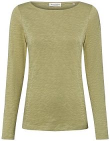 Koszulka z długim rękawem Kobiety Bawełna zielony jednolity S Marc O'Polo damski
