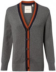 Kardigan  Kobiety Bawełna szary/wielokolorowy marmurkowy XS Gant