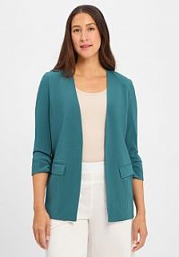 Długi blezer   Weronka Kobiety zielony jednolity XL mbyM