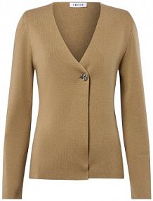 Kardigan  z zawartością wełny  Idabella Kobiety brązowy jednolity 40 EDITED