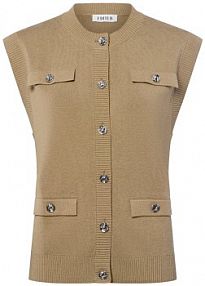 Kamizelka z dzianiny z zawartością wełny  Ursina Kobiety brązowa jednolity 40 EDITED damska