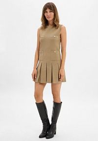 Sukienka z dzianiny  Amani Kobiety brązowa jednolity 40 EDITED
