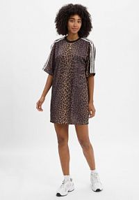 Sukienka z dżerseju Kobiety brązowa/czarna wzorzysty XS adidas Originals