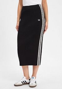 Spódnica z dzianiny Kobiety wiskoza czarna jednolity L adidas Originals