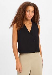 Kamizelka z zawartością lnu  Nabril Kobiety wiskoza czarna jednolity 40 Someday damska