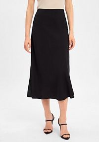 Spódnica  z lnem  Odini Kobiety wiskoza czarna jednolity 38 Someday