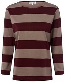 Koszulka z długim rękawem Kobiety Bawełna czerwony/brązowy w paski XS Marie Lund damski