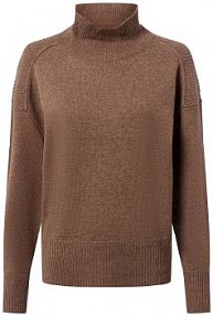 Sweter z czystego kaszmiru Kobiety drobna dzianina brązowy marmurkowy XL IPURI damski