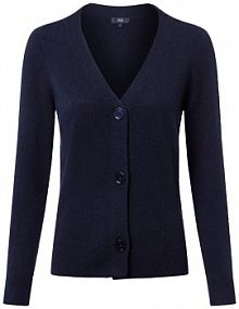 Kardigan z czystego kaszmiru Kobiety Kaszmir niebieski jednolity XXL IPURI