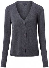 Kardigan z czystego kaszmiru Kobiety Kaszmir szary marmurkowy XXL IPURI