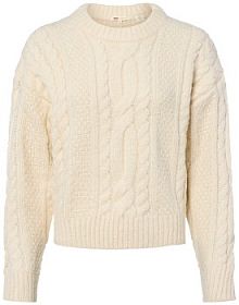 Sweter z dzianiny z zawartością wełny Kobiety biały/beżowy jednolity XS Levi's damski