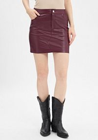 Spódnica mini  MNKate Kobiety Sztuczna skóra czerwona jednolity XL Noisy May