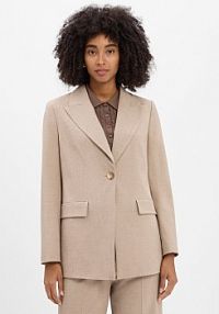 Długi blezer  Kobiety brązowy marmurkowy 44 Marie Lund