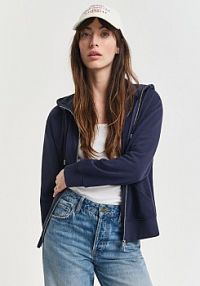 Kurtka z kapturem Kobiety Materiał dresowy niebieska jednolity L Gant damska