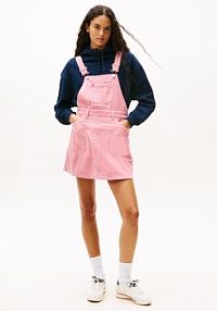 Sukienka na co dzień Kobiety Bawełna różowa wypukły wzór tkaniny XS Tommy Jeans