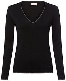 Sweter  z dzianiny Kobiety czarny jednolity XS Liu Jo Collection damski