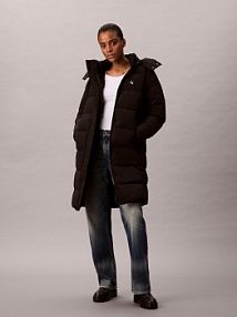 Pikowany płaszcz  Kobiety czarny jednolity XS Calvin Klein Jeans damski