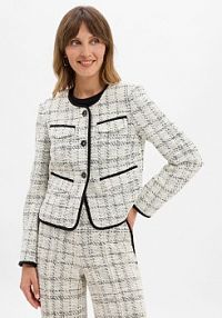Krótki blezer  modułowy Kobiety biały marmurkowy 44 Marc Cain