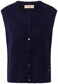 Kamizelka z dzianiny z zawartością alpaki i wełny  MMAlmine Kobiety niebieska jednolity XS MOS MOSH damska