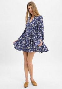 Sukienka  Kobiety wiskoza niebieska/biała wzorzysty 42 Polo Ralph Lauren