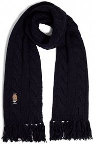 Szalik z dzianiny z zawartością wełny Kobiety Wełna niebieski jednolity ONE SIZE Polo Ralph Lauren damski