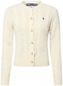 Kardigan  z zawartością kaszmiru Kobiety Kaszmir biały jednolity XS Polo Ralph Lauren