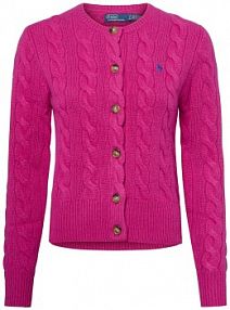 Kardigan  z zawartością kaszmiru Kobiety Kaszmir wyrazisty róż jednolity XS Polo Ralph Lauren