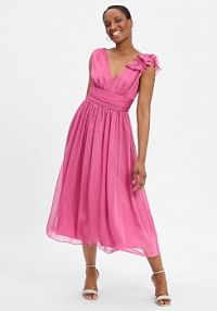 Sukienka wieczorowa Kobiety wyrazisty róż jednolity 44 Swing