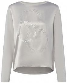 Koszulka z długim rękawem Kobiety wiskoza beżowy/szary nadruk 46 Monari damski