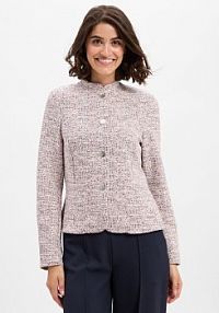 Krótki blezer  z bouclé Kobiety Bouclé różowy wzorzysty 46 More & More