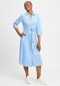 Sukienka  z bluzką Kobiety niebieska/biała w paski 42 zero
