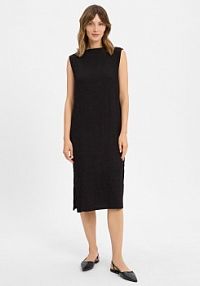 Sukienka na co dzień  Qhiana Kobiety Sztuczne włókno czarna wypukły wzór tkaniny 42 Someday