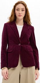 Aksamitny blezer  Kobiety Bawełna czerwony/lila jednolity 46 More & More