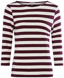 Koszulka z długim rękawem Kobiety wiskoza czerwony w paski 46 More & More damski