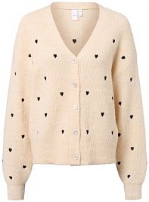 Kardigan z zawartością alpaki  YASBow Kobiety Sztuczne włókno beżowy wzorzysty XS Y.A.S