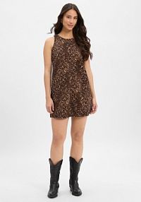 Sukienka o linii A Kobiety Bawełna czarna/brązowa wzorzysty XS Levi's