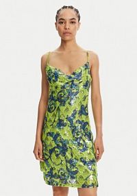 Sukienka koktajlowa Versace Jeans Couture zielona 