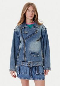 Kurtka jeansowe Guess niebieska damska Jeansowa