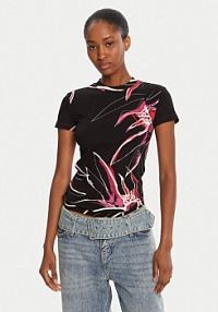 T-shirt Desigual czarny damski Lala 25WWTK16  Regular Fit