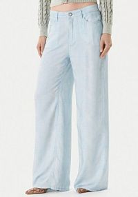 Spodnie eleganckie Guess niebieskie damskie Materiałowe