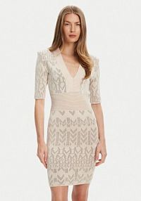 Sukienka dzianinowa Marciano Guess beżowa 