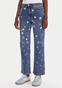 Jeansy Desigual niebieskie damskie Daisys 25WWDD16  Straight Fit