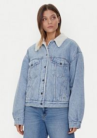 Kurtka jeansowe Levis niebieska damska Levi's®  jeansowa Sherpa Trucker 90's A4435-0010  Loose Fit