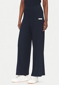 Spodnie eleganckie EA7 Emporio Armani granatowe damskie Materiałowe 7W000165 AF12654 UB102  Regular Fit