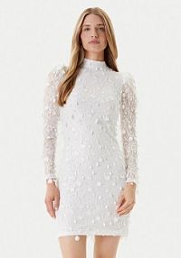 Sukienka koktajlowa YAS biała 26030914  Slim Fit