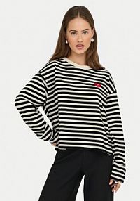 Bluzka ONLY czarna damska Livina 15359682  Regular Fit